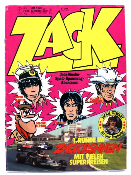 Zack - die großen Abenteuer unserer Zeit Comic Magazin Nr. 9 (1974): 1. Runde im Zackrennen